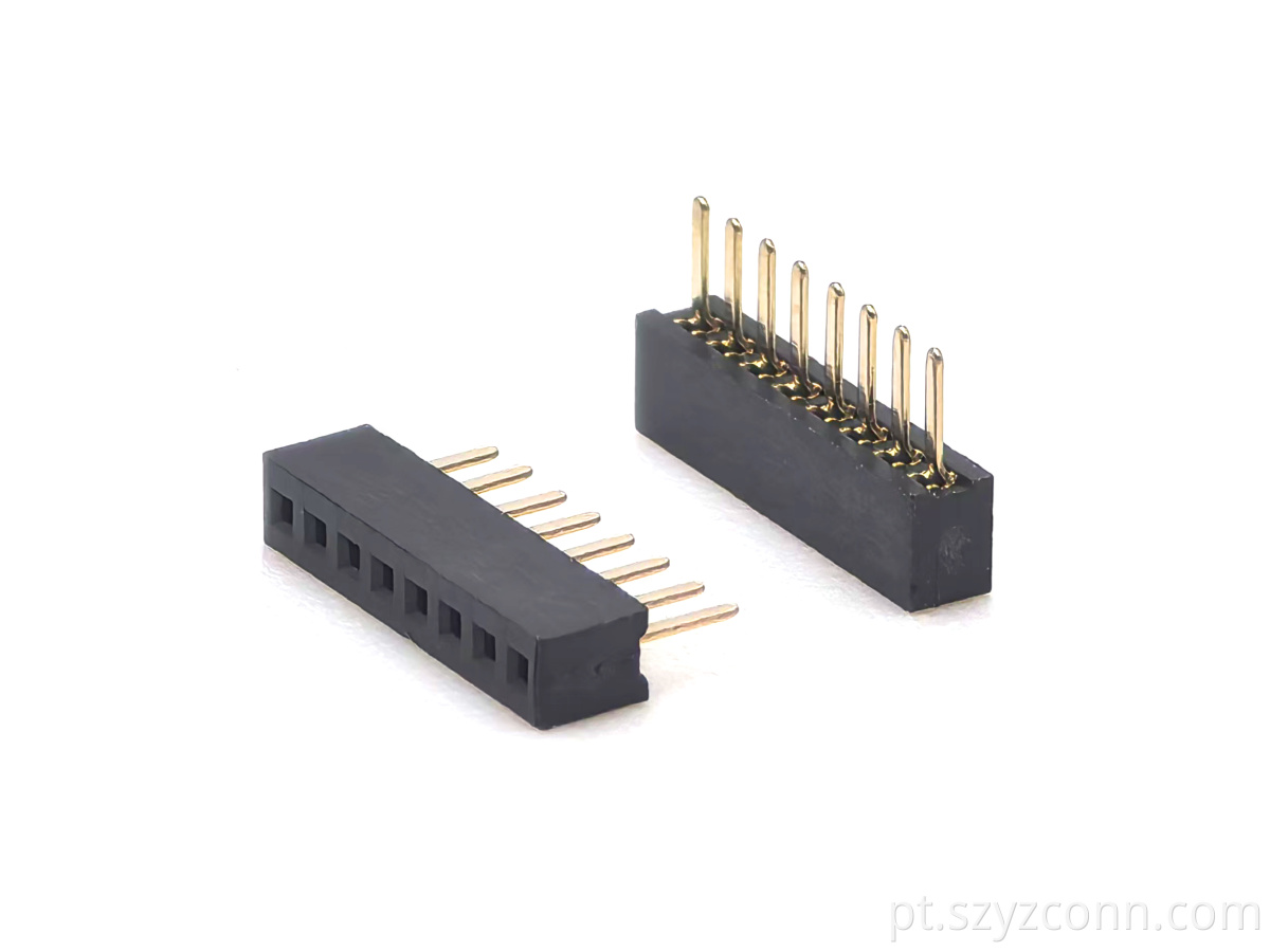 1.27mm Pitch Female Header Connector Single Row Staight H2.0mm 8P